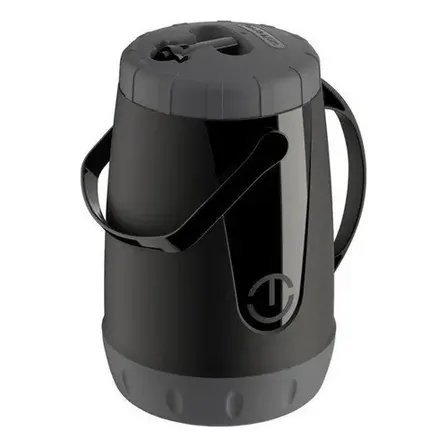 Garrafa Térmica 2,5l Conserva 12h Água Suco Erva Terere Chá Cor Preto Unitermi