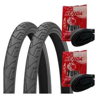 Par De Pneu Aro 26 Praieiro + 2 Camara De Ar Aro 26 Kenda Par De Pneu Aro 26 Praieiro + 2 Camara De Ar Aro 26 Kenda