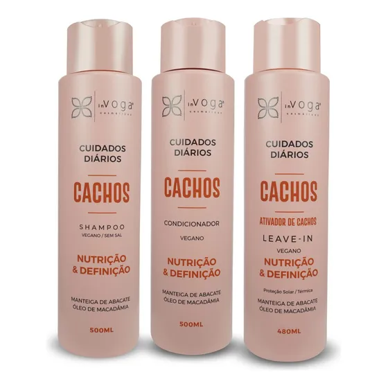 Kit Cacheados: Shampoo, Condicionador E Leave-in Voga