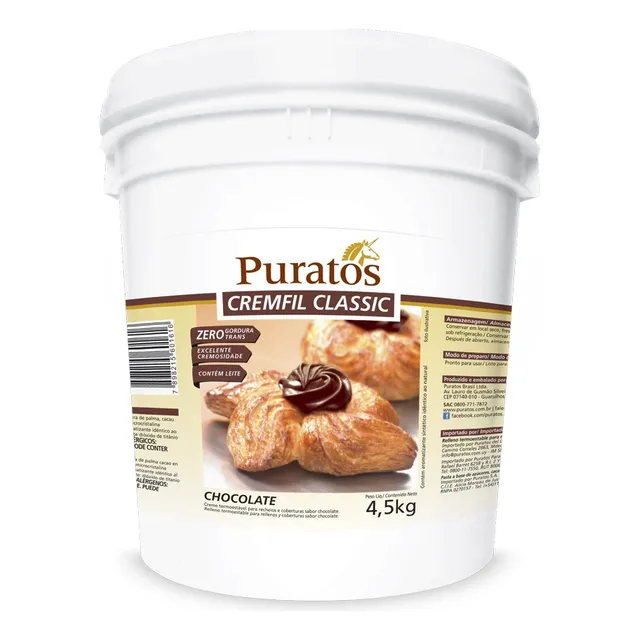 Recheio Pronto Cremfil Chocolate Balde Puratos 4,5kg