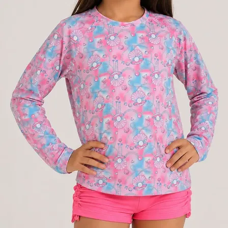 Roupa De Praia Infantil Menina Com Proteção Solar Uv 50+