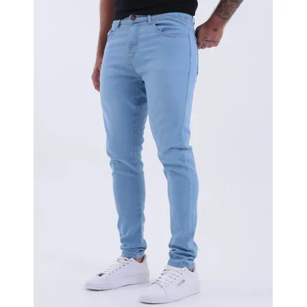 Calça Skinny Preta Masculina Jeans Com Elastano Lycra Azul-claro 48