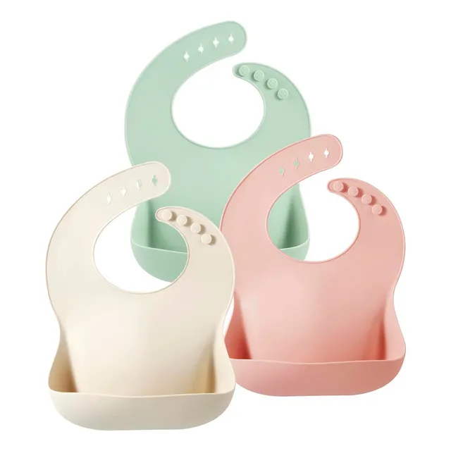 Babero De Silicona Para Bebé Ajustables Impermeables Atrapac