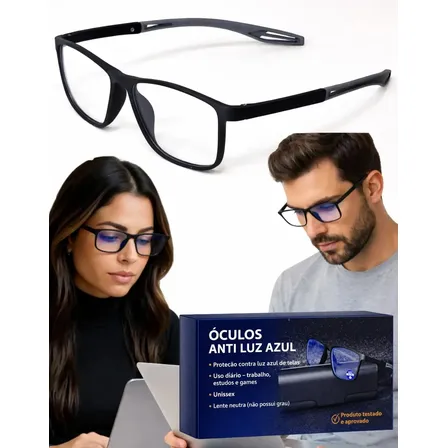 Óculos Anti Luz Azul Computador Celular Proteção Gamer Pc Proteção Tela Descanso Preto Anti Fadiga