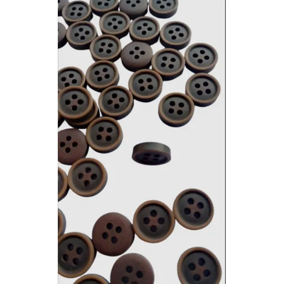 Botão Chique Alfaiataria Camisa Terno Paletó Marrom 11mm 50u Marrom-escuro Circular
