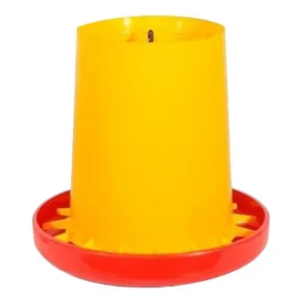Comedero Colgante Para Aves Tolva Amarillo Plato Rojo