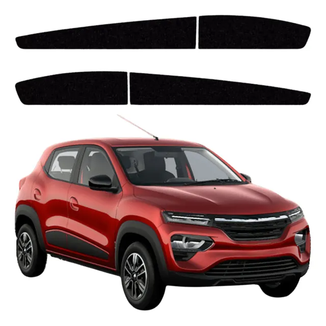 Kit Par De Adesivo Faixa Lateral Porta Renault Kwid Preto