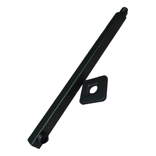 Brazo O Tubo P/ducha Cuadrado C/roseta 40cm Negro Mate Acero