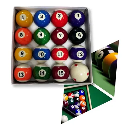 Jogo Bolas De Sinuca 50mm Numeradas Com Bolão 54mm Bilhar
