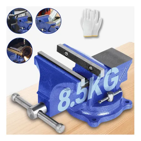 Torno Morsa De Bancada 6pol Base Giratória C/bigorna 170mm Azul
