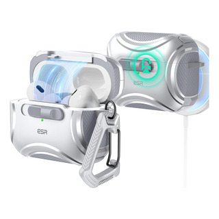 Funda Para AirPods Pro Esr Cyber Series, Color Gris Plateado Funda Para AirPods Pro Esr Cyber Series, Color Gris Plateado