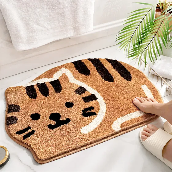 Adorable Alfombra Felpa Microfibra Suave Para Ducha Baño X