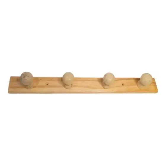 Colgador Perchero De Madera Para Pared 4 Ganchos Cabeza