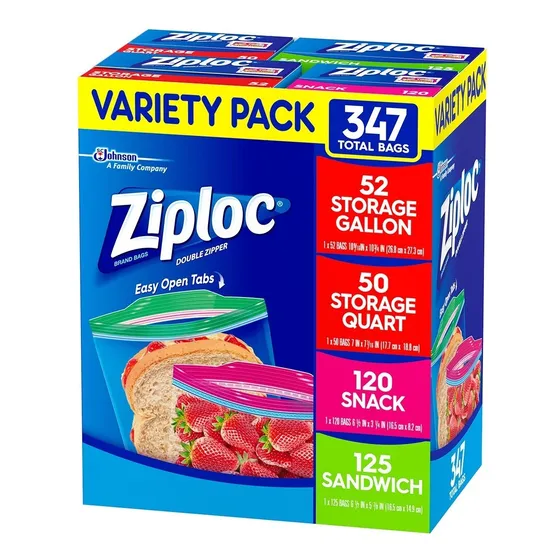 Ziploc Bolsas Variadas 347 Piezas Mega Pack!