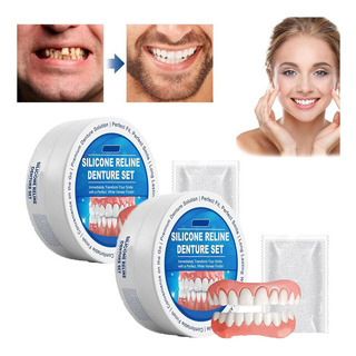Set De 2 Dentaduras De Silicona Para Reparar Dientes Set De 2 Dentaduras De Silicona Para Reparar Dientes