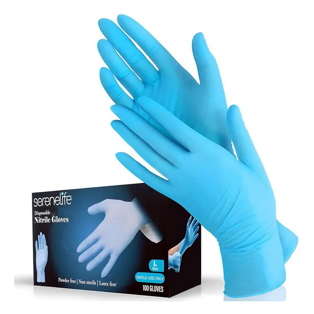 100 Guantes Desechables De Nitrilo Serenelife