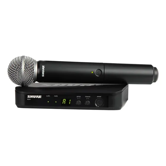 Microfone Shure BLX24BR/SM58 Frequência J10 Sem Fio Dinâmico Cardioide Preto