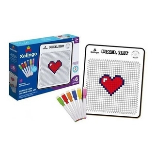 Quadro Branco Tdah Pixel Art Colorir 6 Canetinhas Que Apaga Quadro Branco Tdah Pixel Art Colorir 6 Canetinhas Que Apaga