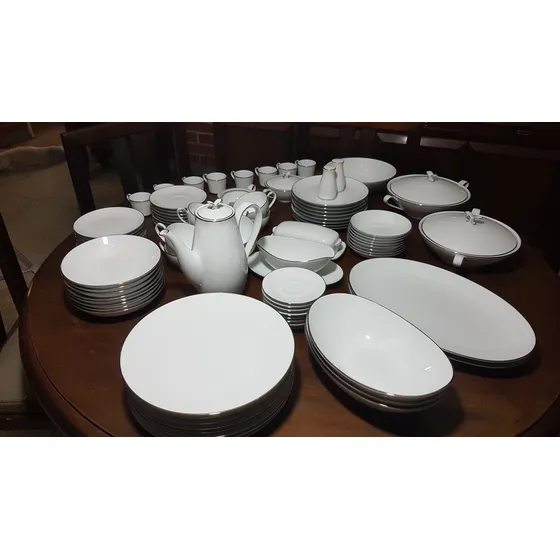 Vajilla Zyistra Snow Flawer Porcelana Hecha A Mano