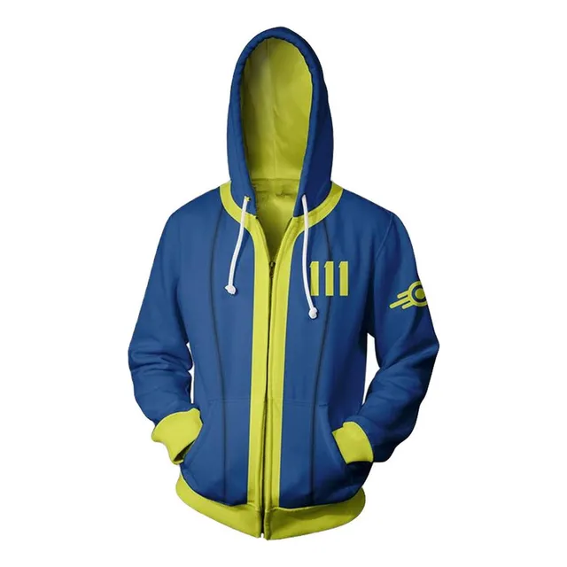 Gh Fallout 4 Vault 111 Sudadera Cosplay Traje Amarillo Azul