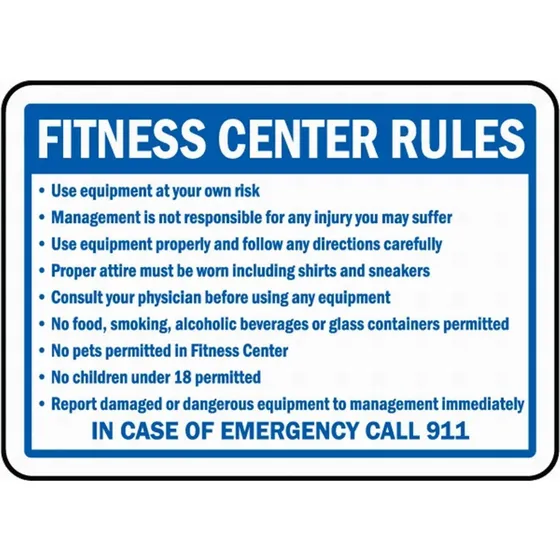Ammusflynnel Señal Advertencia Para Centro Fitness Rul Road