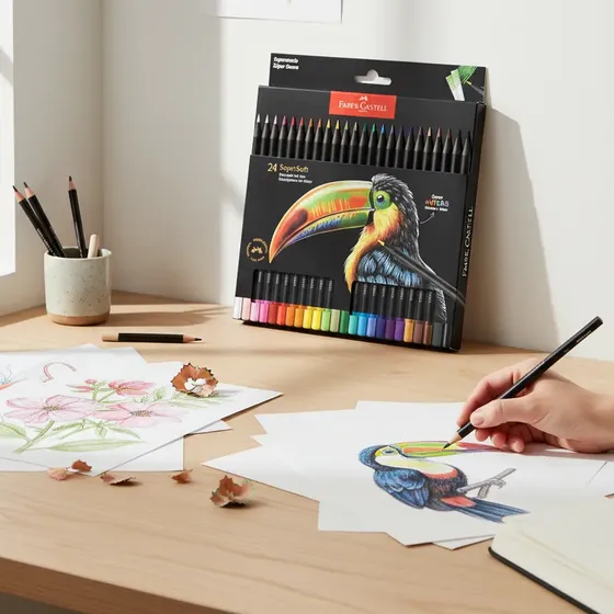 Ecolápis De Cor Faber Castell Supersoft 24 Cores