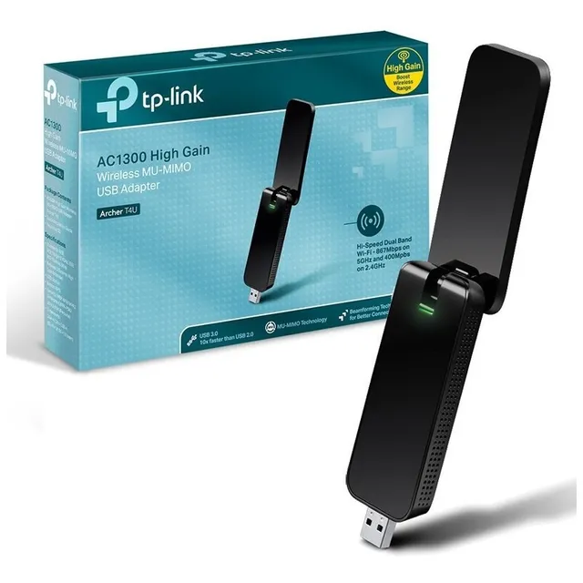 Adaptador Wifi Usb 3.0 Tp-link Archer T4u Dual Band Ac1300