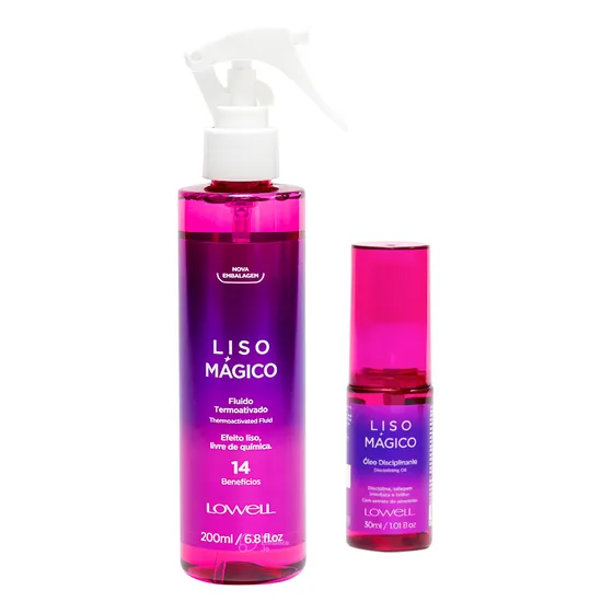 Lowell Kit Fluído Spray Efeito Liso + Óleo Serum Liso Mágico