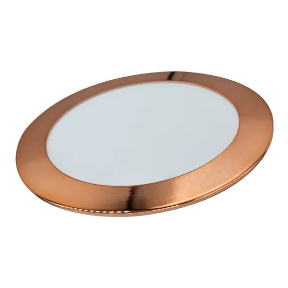 Panel Led 18w De Incrustar Luz Blanca Borde Cobre De Lujo Estructura Blanco 110v/220v