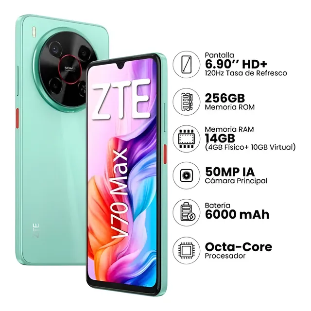 Zte Blade V70 Max 6.9  14gb + 256gb, 50mp+2mp+camara Ia