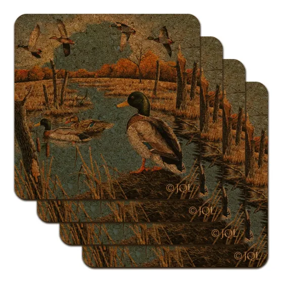Posavaso Corcho Diseño Pato Lago Vuelo
