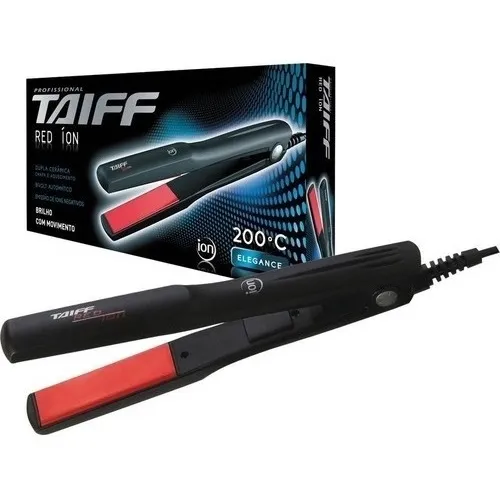 Prancha De Cabelo Alisadora Chapinha Elegance Red Íon Profissional 200ºc 127/220V Cor Preto 127/220V Taiff