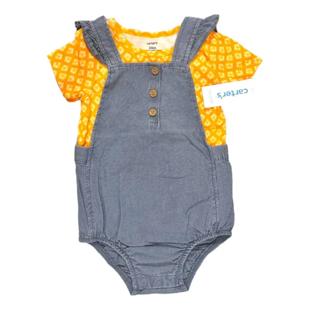 Overol Carters Niña 24 Meses Set X 2 Piezas Con Camiseta
