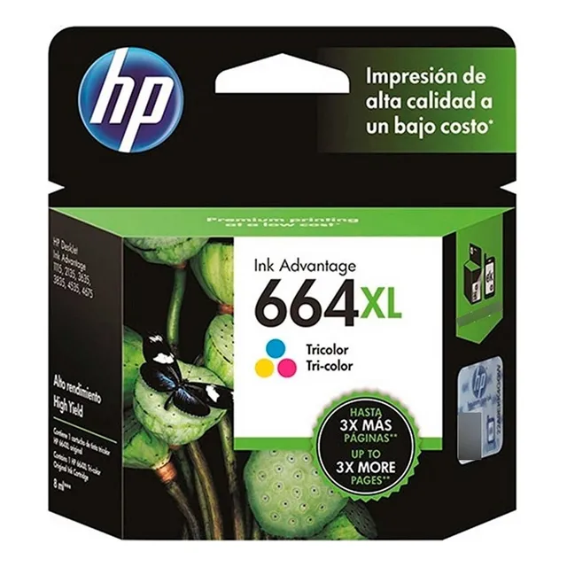 Cartucho De Tinta Hp 664xl Color Tricolor De 8 Ml