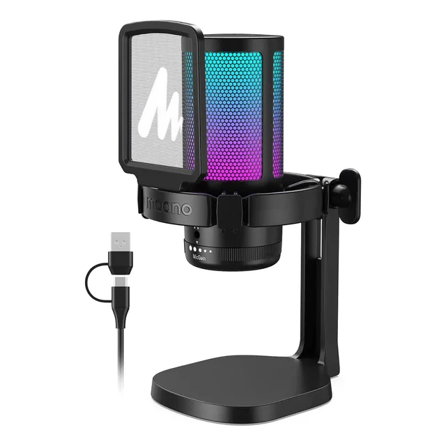 Maono Micrófono Pc Gamer, Micrófono Usb Stream Podcast Dgm20