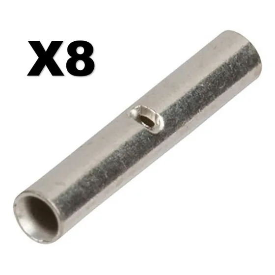 Terminal Conector Tubular De Cobre Estañado 6 Awg X 8 Pza 