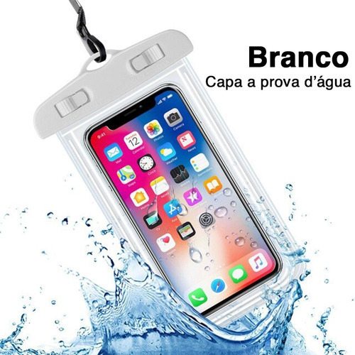Capinha Bag Aquática Para Celular Prova D'água Universal Cor Branco Capinha Bag Aquática Para Celular Prova D'água Universal Cor Branco