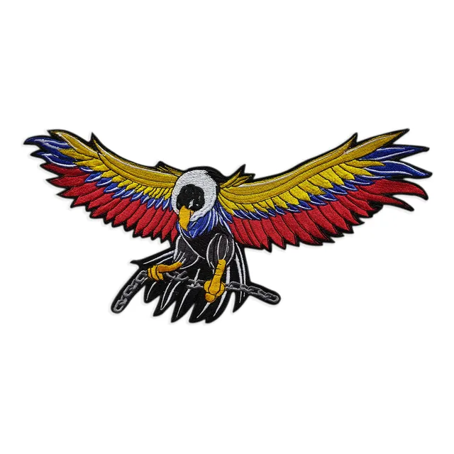 Parche Bordado Condor Bandera De Colombia Con Cadena