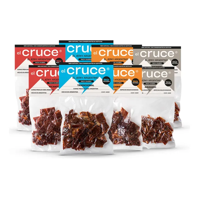 Surtido Snack Proteico El Cruce X8 40g C/u Charqui - Jerky
