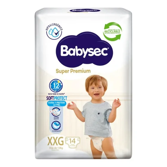 Pañal Babysec Super Premium Xxg (+ 13 Kg) 14 Unid