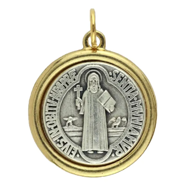 Medalla Pequeña San Benito Santo Protector Cruz Exorcismo
