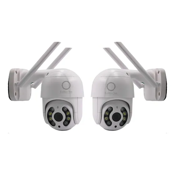 Kit 2 Câmera Ip Wifi Dome A8 App Icsee Rotativa Visão Noturna Cor Branco