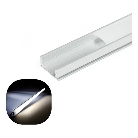 50 Canaleta Para Fita Led Slim Sobrepor Branco 2 Metros