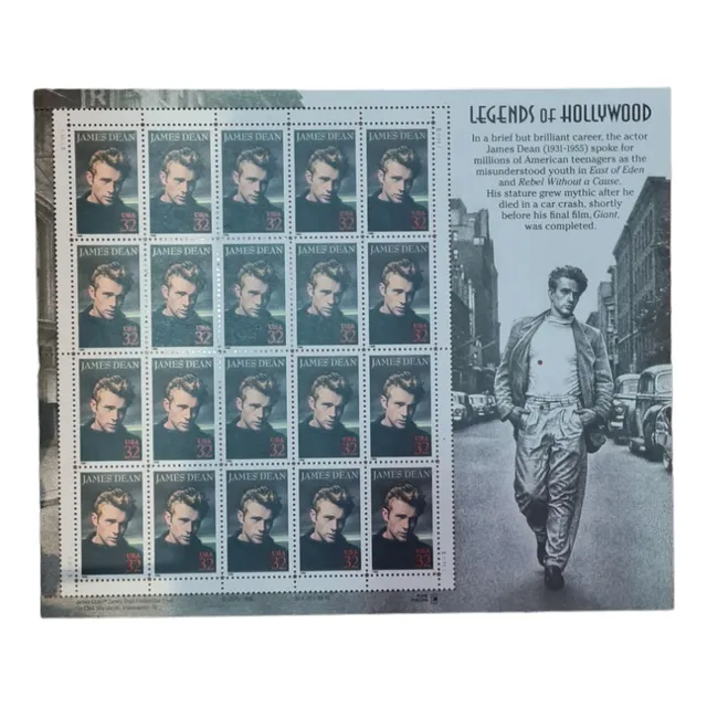 Hoja Estampillas Legenda De Hollywood James Dean 