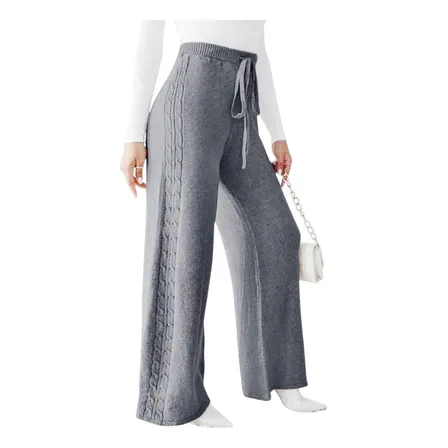 Pantalon Ancho Mujer Wid Leg Palazzo De Invierno Lanilla