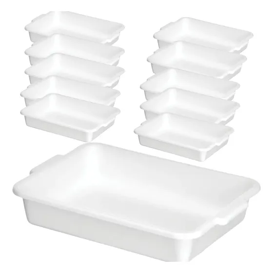 Kit Com 10 Bandejas Topa Tudo Branca 4litros Atacado Alimento Açougue Restaurante Salgado Cozinha - Santana