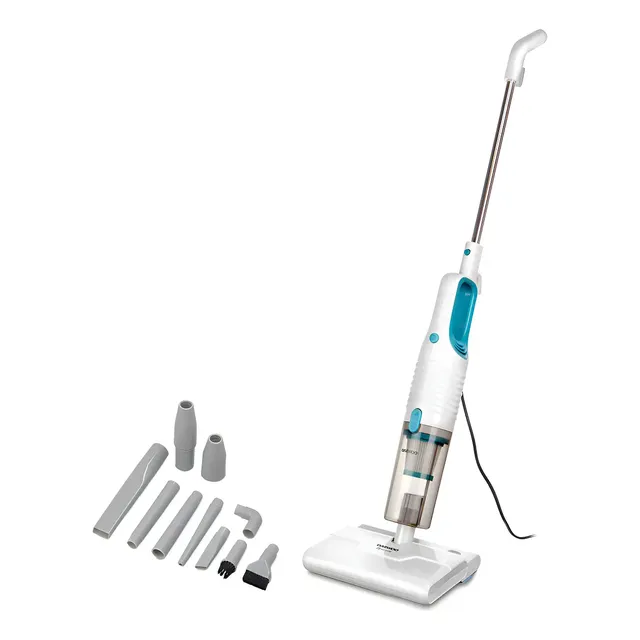 Aspiradora De Mano Vertical 2 En 1 Daewoo Color Blanco Moppy Dvc-105 Con Accesorios