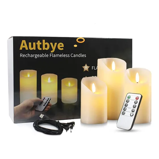 Velas Recargables Led Parpadeantes Con Control Remoto Paquet