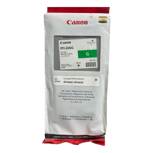 Cartucho Original Canon Ipf 6400 Verde Pfi 206g