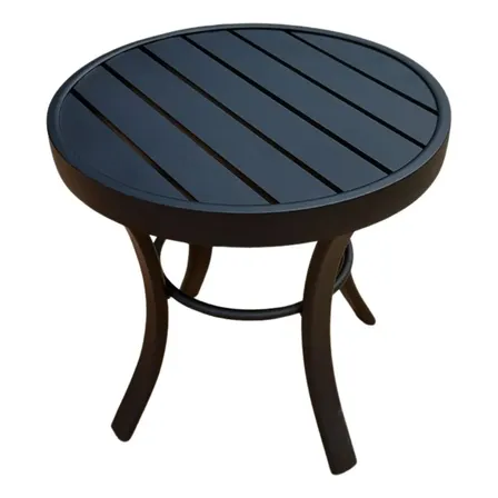 Mesa Centro Alumínio Ø42cm Piscina Sacada Área Externa Preto